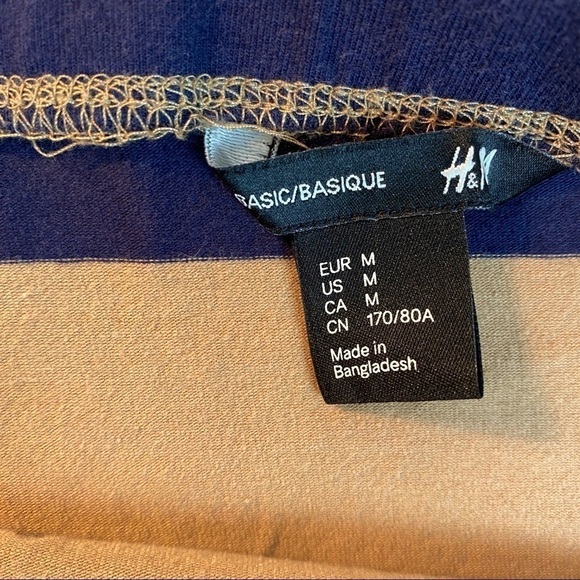 H&M Basic Tube Mini Skirt Striped Medium - Picture 3 of 6